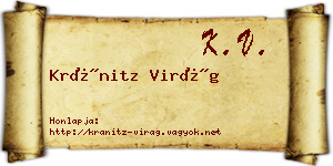 Kránitz Virág névjegykártya
